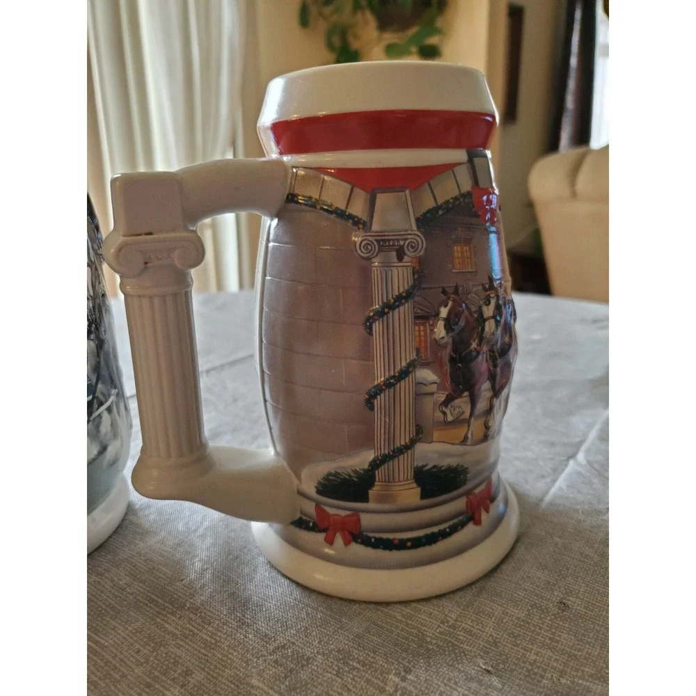 2001 & 2008 Anheuser Busch Budweiser Holiday Steins lot of 2 Washington DC Excel